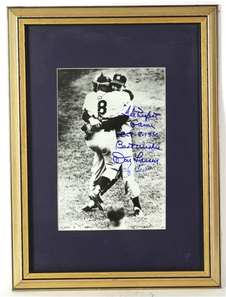 1980s Don Larsen Yogi Berra New York Yankees Signed 12" x 16" Framed Photo(JSA)