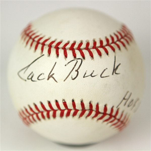 2000s Jack Buck St. Louis Cardinals Display w/ Card & Signed ONL Coleman Baseball (JSA)