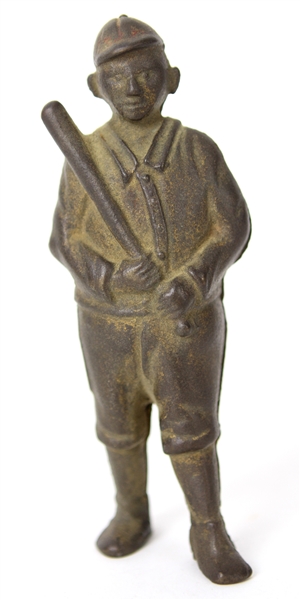 1920s circa Baseball Player Cast Iron Coin Bank 