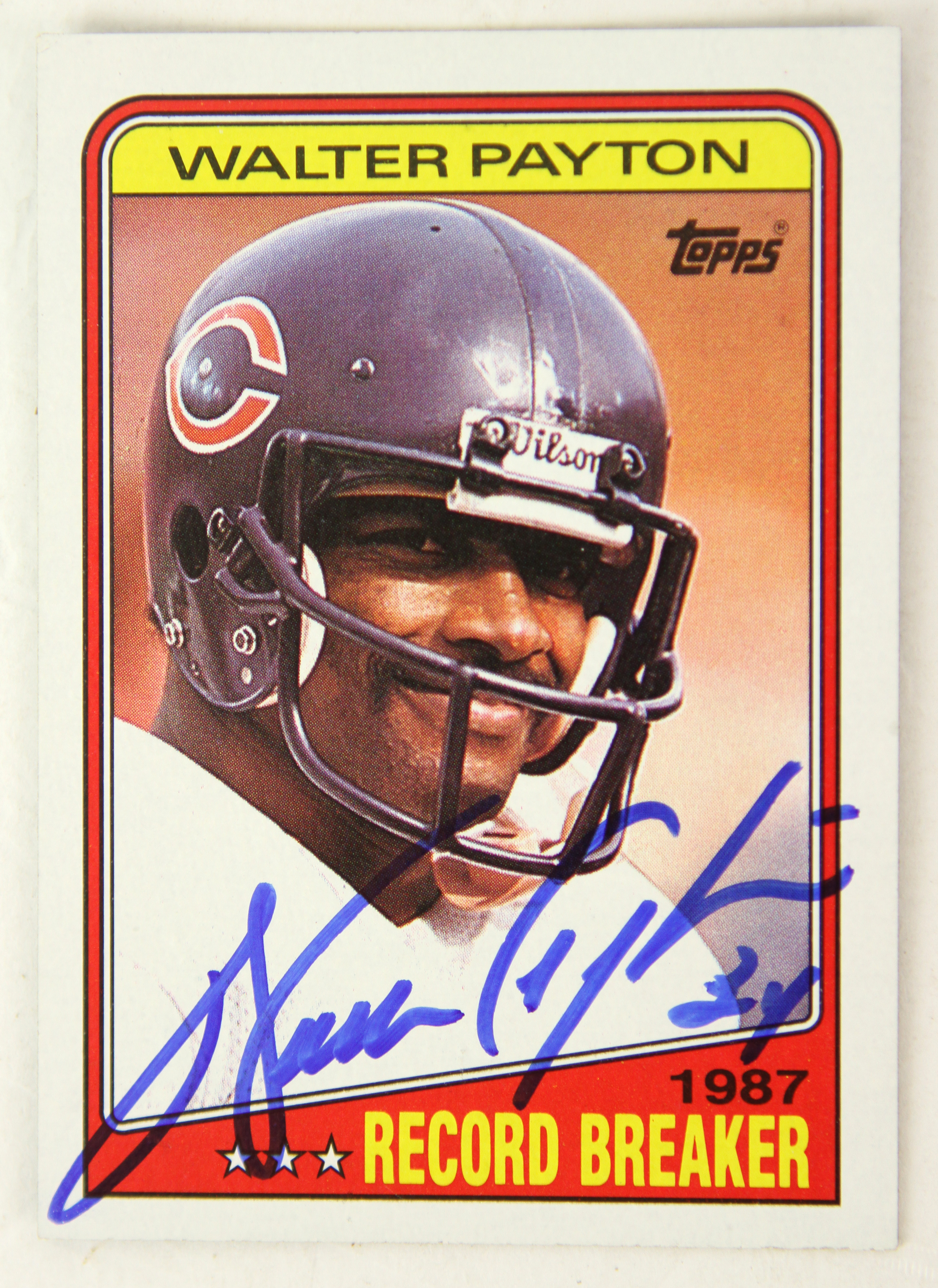 Lot Detail - 1988 Walter Payton Chicago Bears Signed Topps Record ...