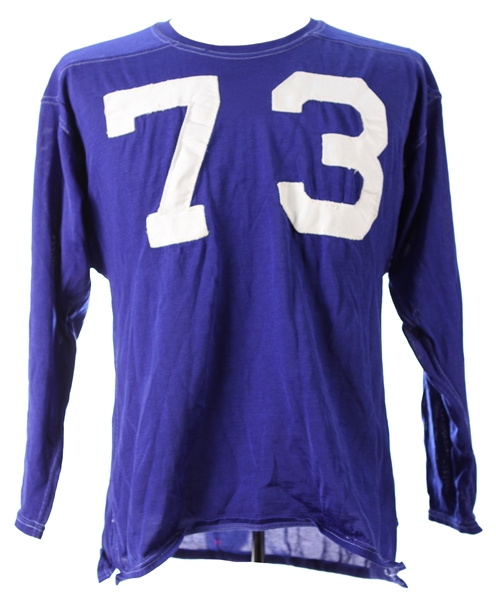 1960s circa Blue Durene #73 Game Worn Southland Football Jersey (MEARS LOA)