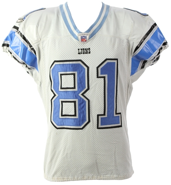 Calvin Johnson Detroit Lions 2007 ROOKIE authentic Reebok game model blue  jersey