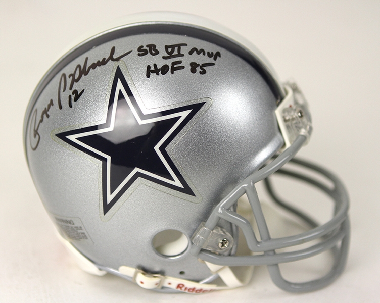 Lot Detail - 2000's Roger Staubach Dallas Cowboys Signed Mini Helmet (JSA)