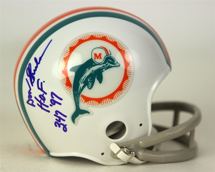 Lot Detail - 200's Don Shula Miami Dolphins Signed Mini Helmet (JSA)