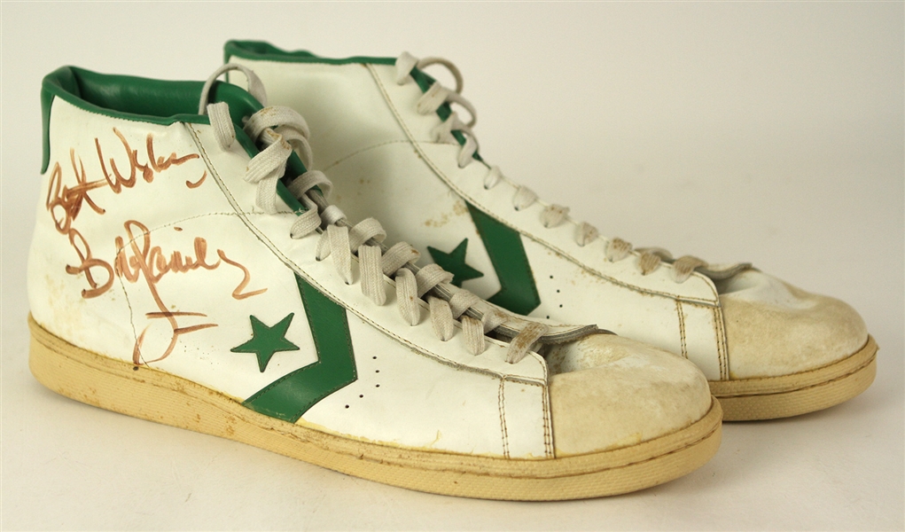 1980-84 Bob Lanier Milwaukee Bucks Signed Game Worn Converse Shoes (MEARS LOA/JSA)