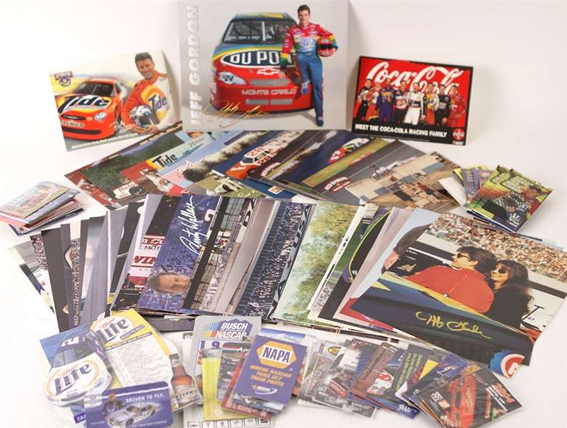 Assortment of Racing Memorabilia Postcards Magnets Schedules Cards 150+