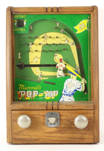 1933 circa Marvels Pop Up Mechanical Tabletop Baseball Game