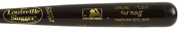 1999-2001 Fred McGriff Tampa Bay Devil Rays Signed Louisville Slugger Professional Model Game Used Bat (MEARS LOA/JSA)