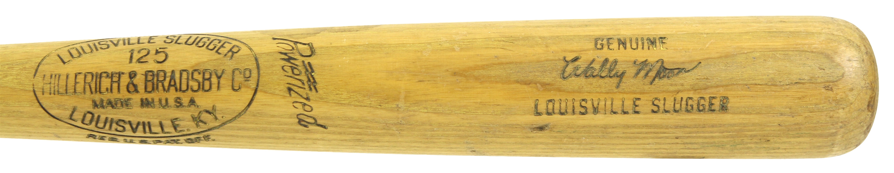 1954-60 Wally Moon Cardinals/Dodgers H&B Louisville Slugger Professional Model Game Used Bat (MEARS LOA)