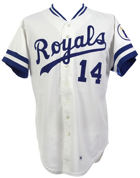 1984 Lee May Kansas City Royals Game Worn Home Jersey (MEARS LOA)