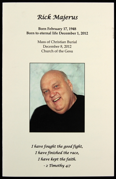 2012 Rick Majerus College Basketball Coach Funeral Program