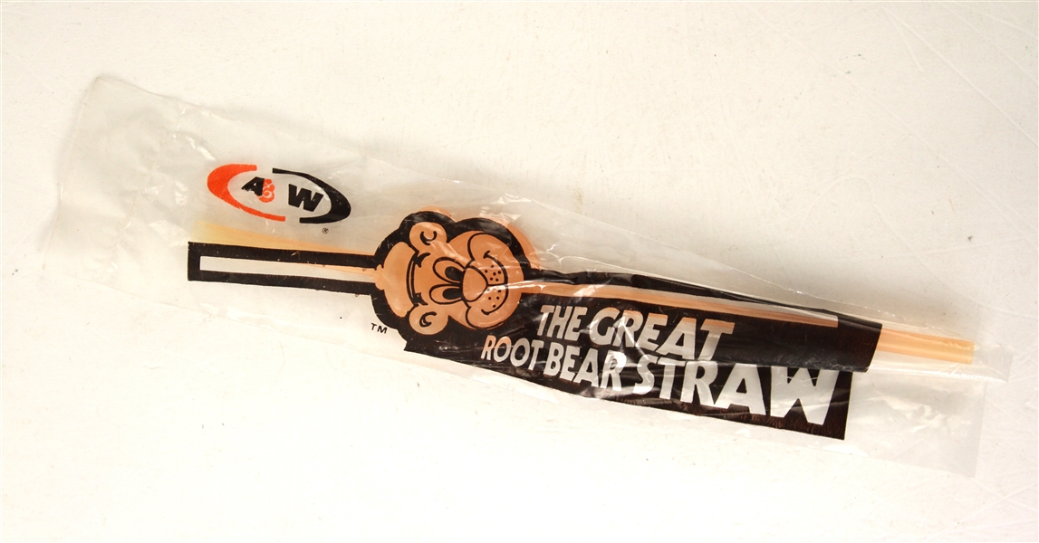 1970s Sealed A&W The Great Root Bear Straw