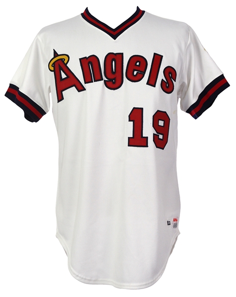 1982 Fred Lynn California Angles Game Worn Home Jersey (MEARS A10)