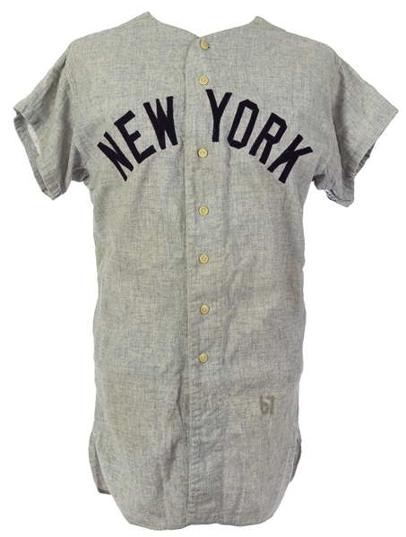 1967 Ross Moschitto New York Yankees Game Worn Road Jersey (MEARS LOA)