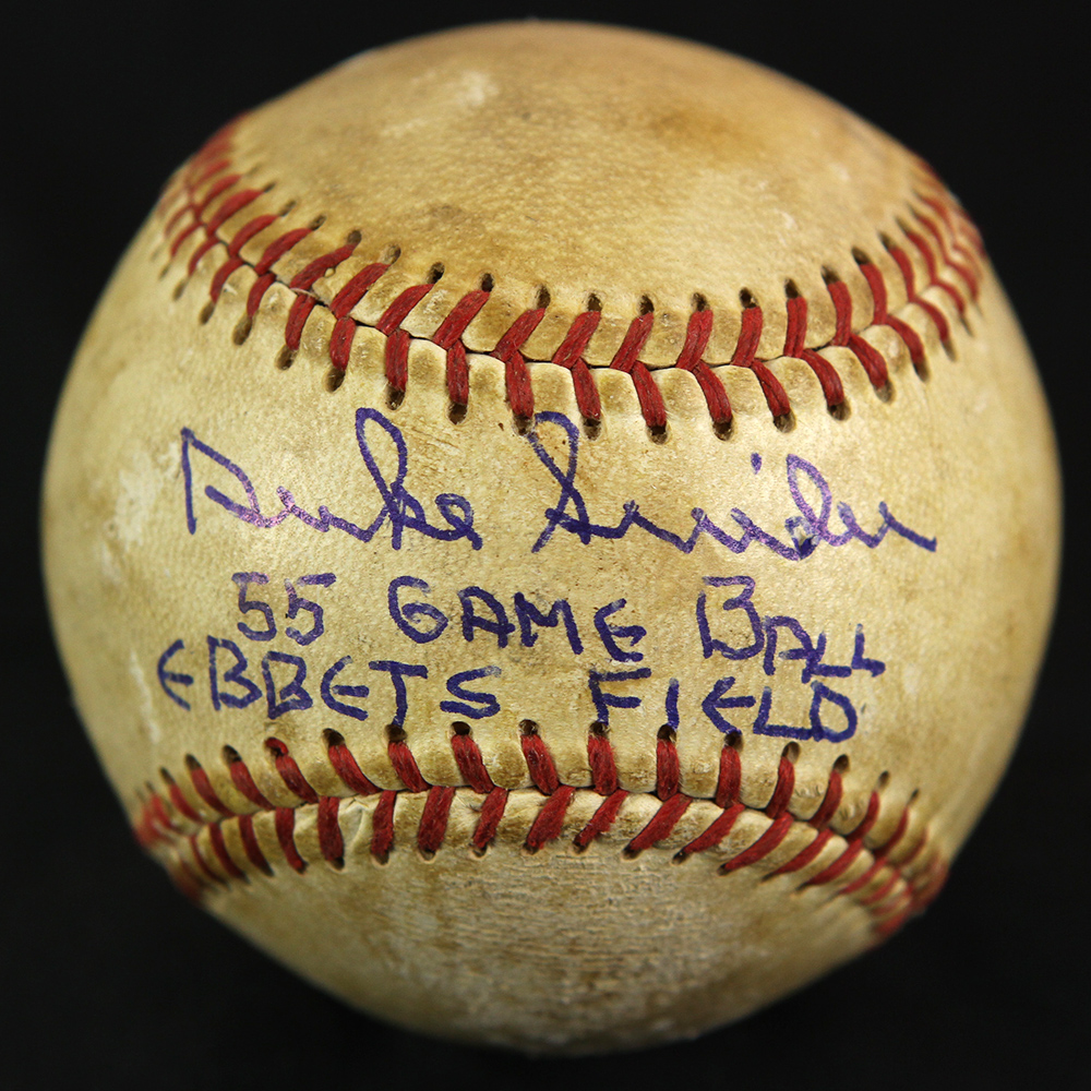 Lot Detail - 1955 Duke Snider Brooklyn Dodgers Signed ONL Giles Ebbets ...