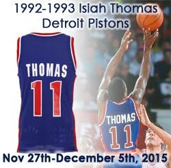 1992-93 Isiah Thomas Detroit Pistons Road Jersey (MEARS LOA)