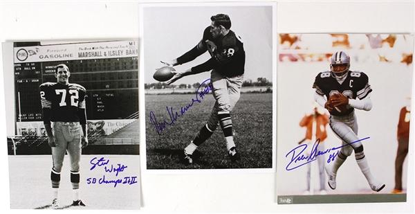 1957-83 Drew Pearson Ron Kramer Steve Wright Packers/Cowboys Signed 8" x 10" Photos - Lot of 3 (JSA)