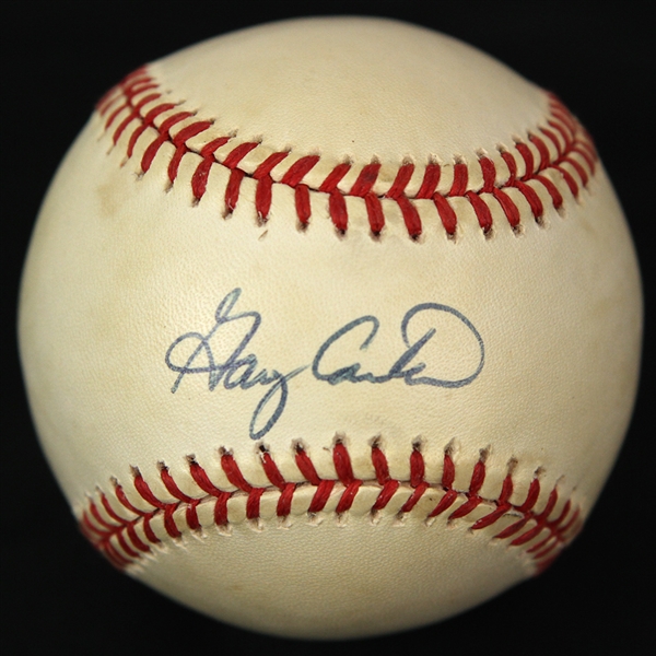 1991-92 Gary Carter Dodgers/Expos Signed ONL White Baseball (JSA)