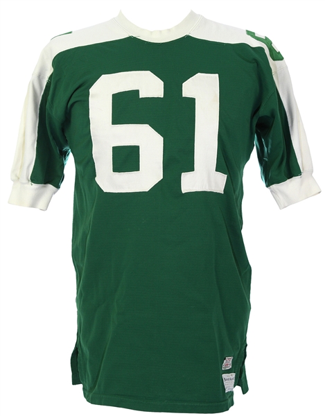 1960s-70s Green #61 Game Worn Sand Knit Football Jersey (MEARS LOA)