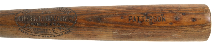 1926 Patterson H&B Louisville Slugger Professional Model Game Used Bat (MEARS LOA) Sidewritten