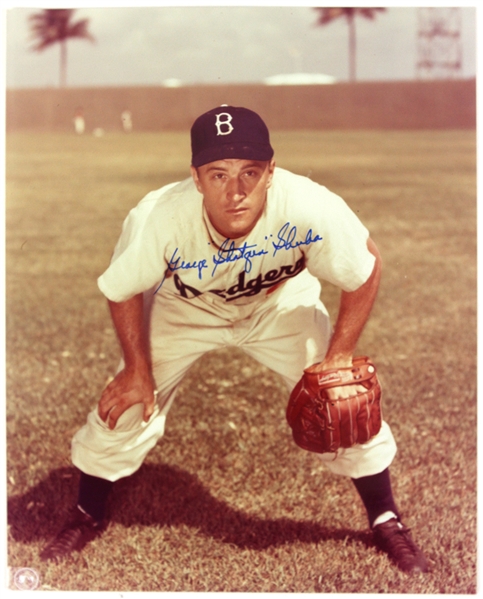 1948-55 George Shuba Brooklyn Dodgers Signed 8" x 10" Photo (JSA)