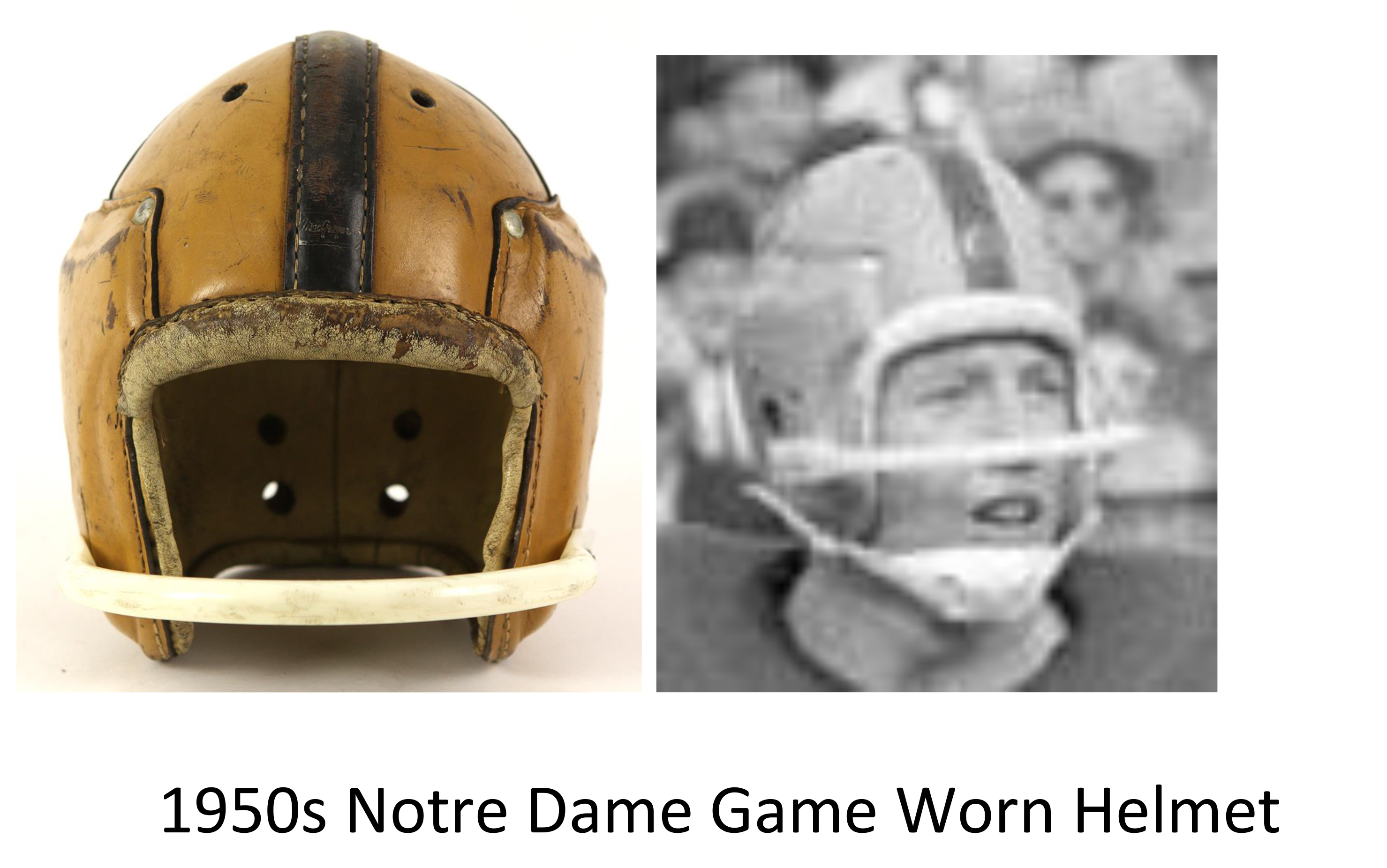 MacGregor Authentic H612 Leather Suspension Football Helmet Notre Dame –  WESTBROOKSPORTSCARDS