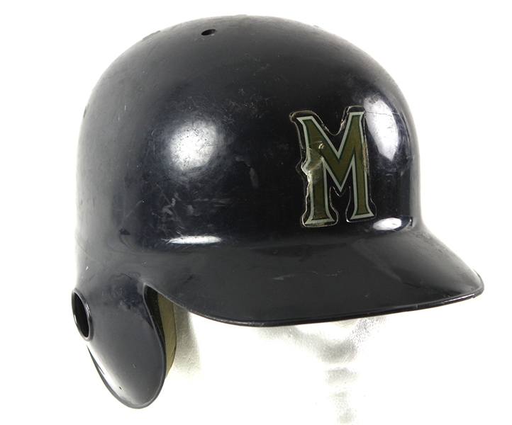 1998 Brad Woodall Milwaukee Brewers Game Worn Batting Helmet (MEARS LOA)