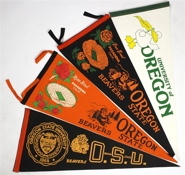 1965-1980 circa Oregon College Football 29” Full Size Pennant Collection (8)