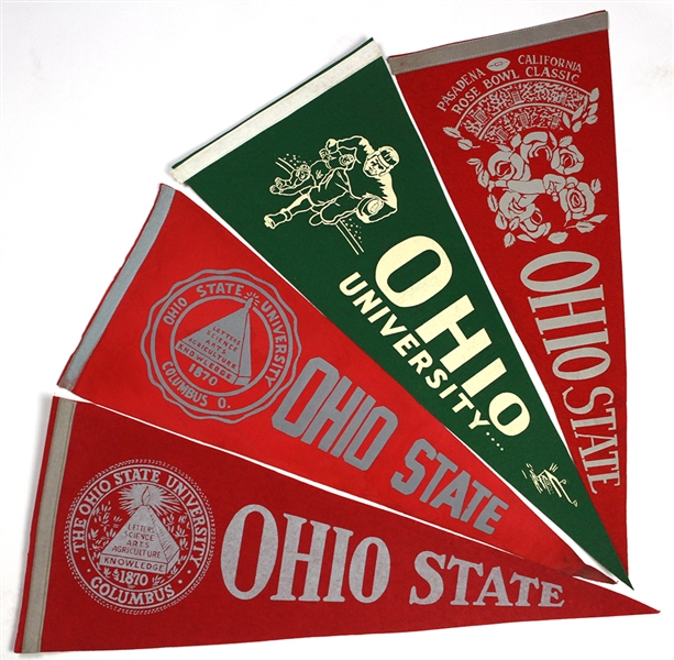 1969-1970s Ohio College Football 29” Pennant Collection (4)