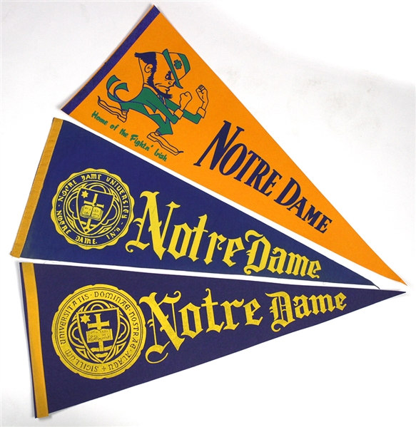 1970s Notre Dame 29” Full Size Pennant Collection (5)