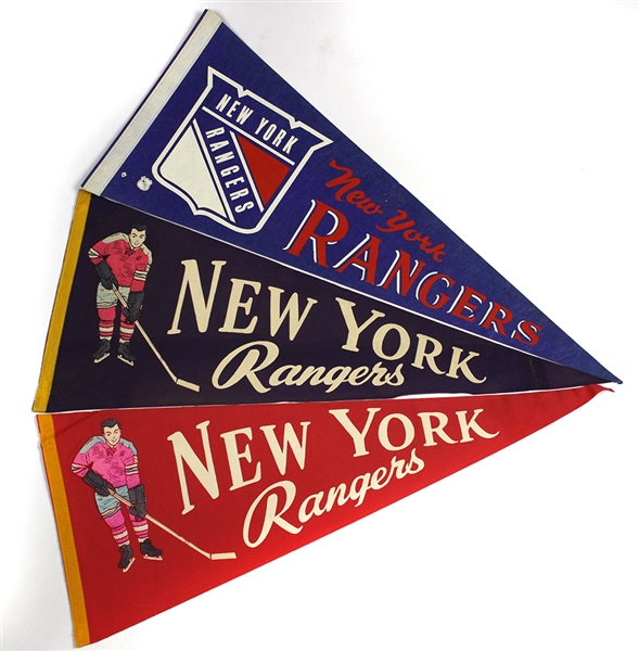 1950-70s New York Rangers 29” Full Size Hockey Pennant (3)