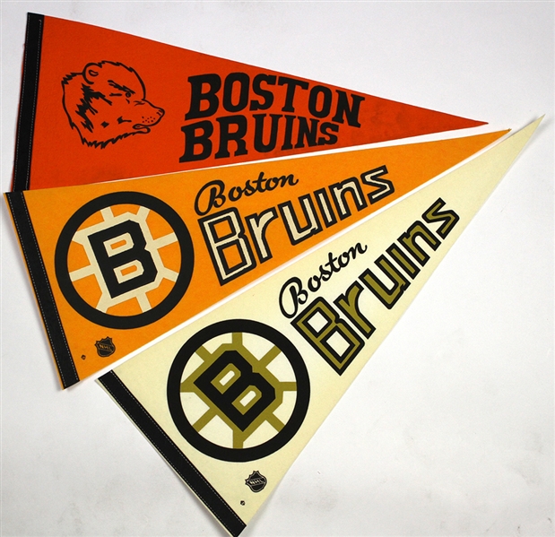 1950s-1970s Boston Bruins 29” Full Size Hockey Pennant (3)