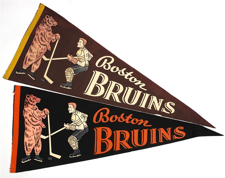 1950s Boston Bruins 29” Full Color Hockey Pennant (2)