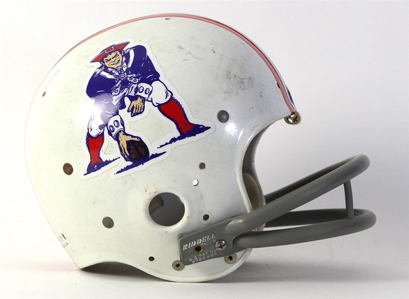 Lot Detail - 1973-74 New England Patriots Game Worn Helmet w/ 12 Strap ...