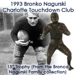 1993 Bronko Nagurski Charlotte Touchdown Club 15” Trophy (From the Bronco Nagurski Family collection)
