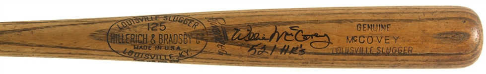 1962 Willie McCovey San Francisco Giants Signed H&B Louisville Slugger Professional Model Game Used Bat (MEARS A7/*JSA*)