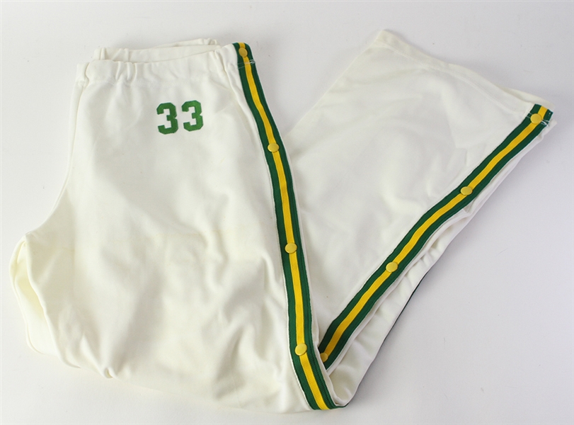 1988-89 Larry Bird Boston Celtics Game Worn Warm Up Pants (MEARS LOA)