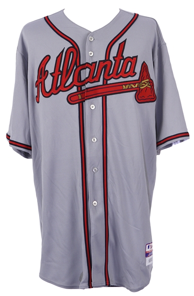 2009 Garret Anderson Atlanta Braves Game Worn Road Jersey (MEARS LOA/Team COA)