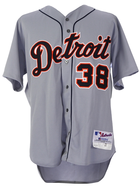 2001 Roger Craig Detroit Tigers Spring Training Road Jersey (MEARS LOA/Team Letter)