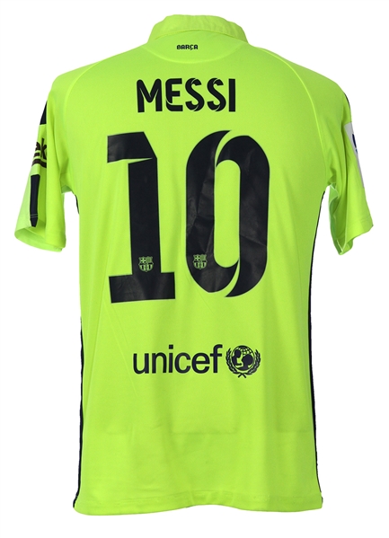 Lot Detail - 2014 Lionel Messi Barcelona Alternate Jersey (MEARS LOA)