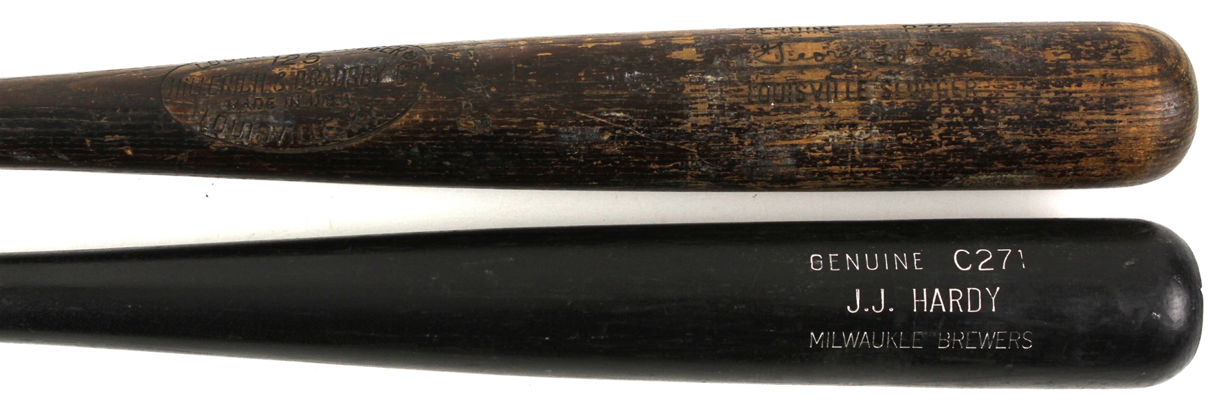 1970s-2000s JJ Hardy Profesisonal Model Game Used Louisville Slugger & George Foster Store Model H&B Louisville Slugger (MEARS LOA)