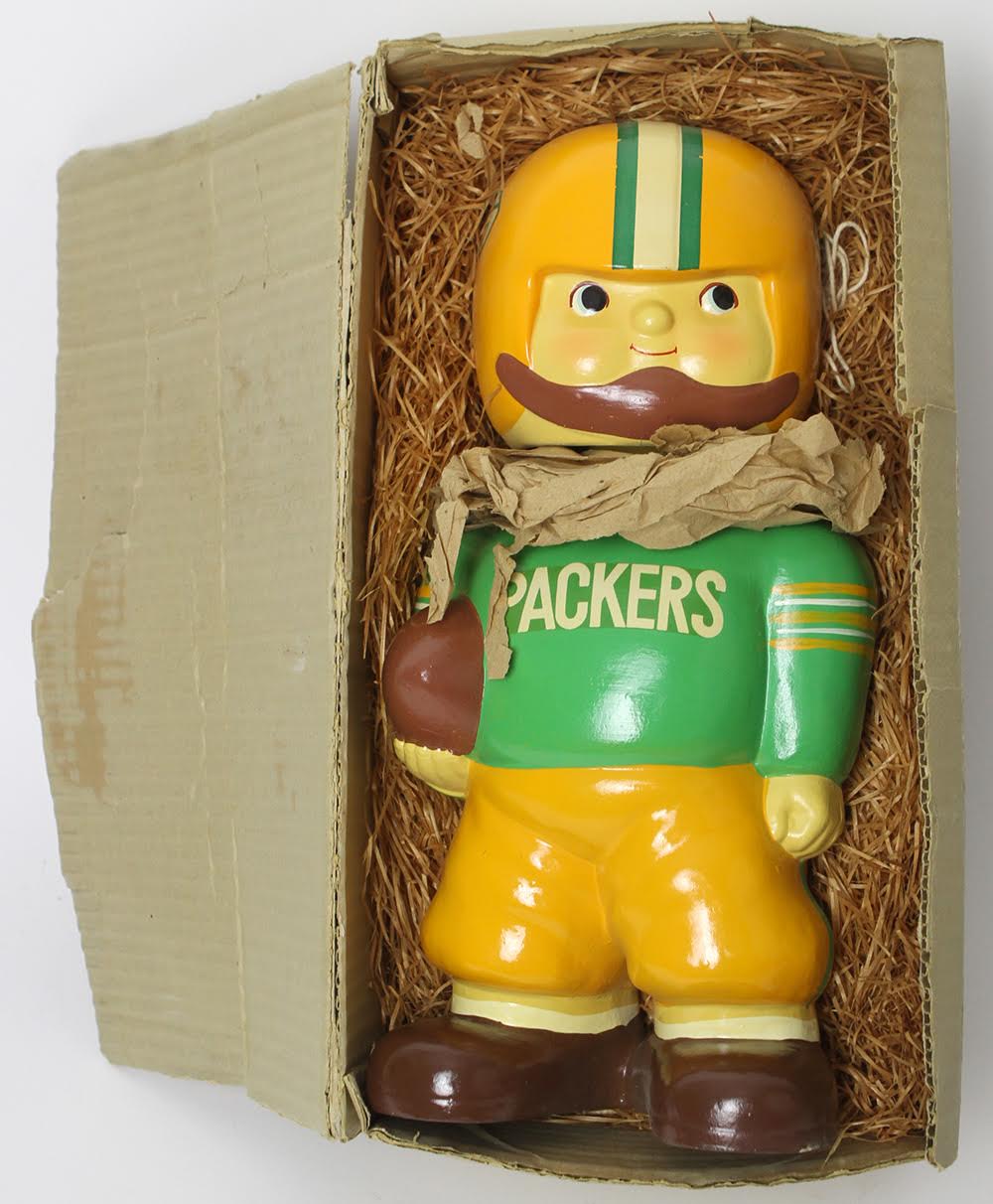 Green Bay Packers 1965 Vintage Bobblehead Extremely Scarce Real Face  Nodders - Vintage Nodders