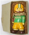 1960-1961 FINEST KNOWN EXAMPLE Green Bay Packers MIB 14” Promotional Nodder “The County Stadium Bobble Head Doll”