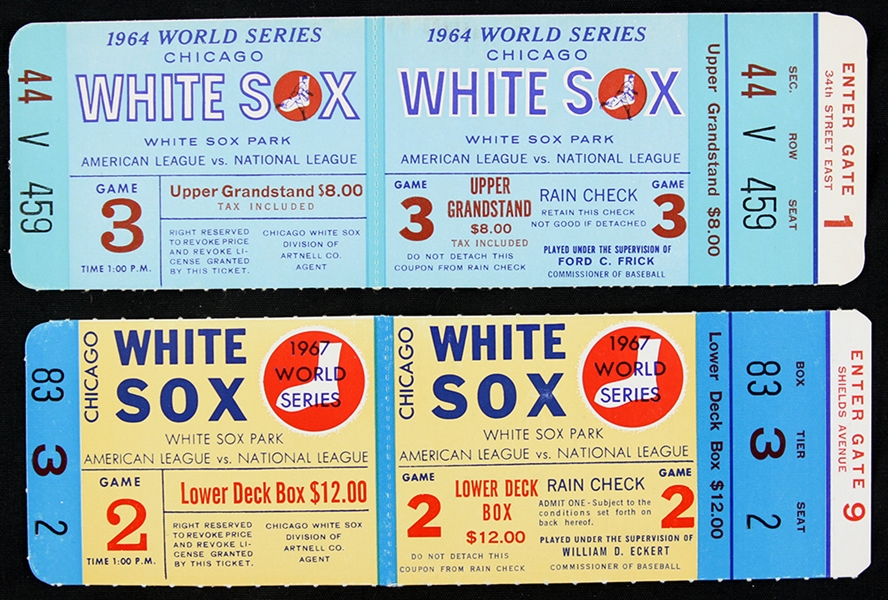 1964-67 Chicago White Sox World Series Ghost Tickets - Lot of 2