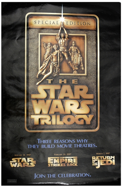 1997 Star Wars Trilogy Re-Release 27" x 40" Movie Poster 