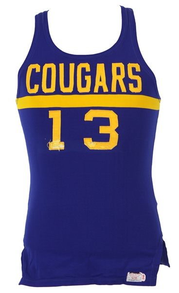 1960s Cougars #13 Game Worn Sand Knit Basketball Jersey (MEARS LOA)