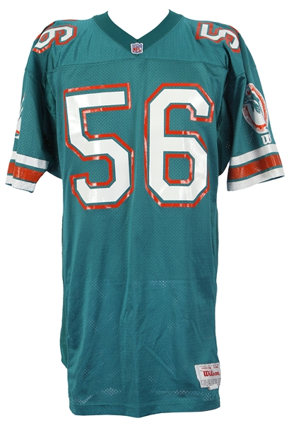 Lot Detail - 1980s John Offerdahl Miami Dolphins Game Worn Aqua