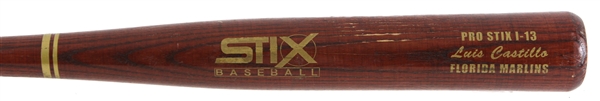 1997-2005 Luis Castillo Florida Marlins Stix Professional Model Game Used Bat (MEARS LOA)