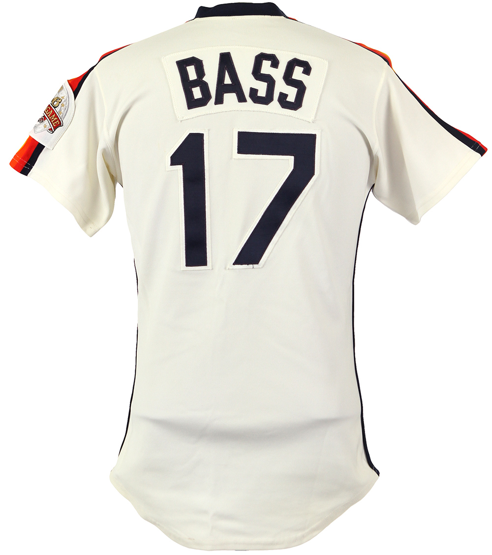 Houston Astros Kevin Bass #17 Game Used Navy Jersey Batting