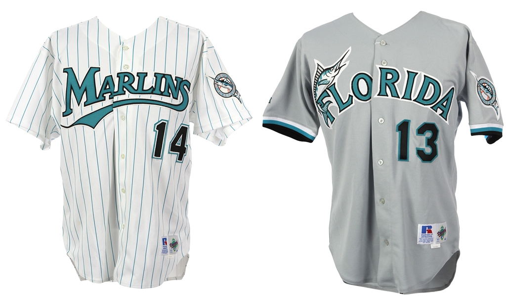 1998-2001 John Boles John Wehner Florida Marlins Game Worn Jerseys - Lot of 2 (MEARS LOA)